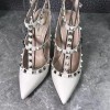 Valentino white - gold rockstud heels 10cm