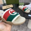 Gucci Interlocking G Web green slippers