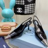 Prada black slingback 70mm heels