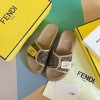 Fendi Feel Brown fabric slides