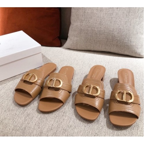 Dior 30 Montaigne brown slides/ heeled sandals