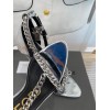 Tom Ford Padlock Chain Silver heels