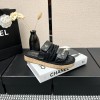 Chanel sandals black in raffia