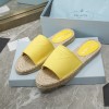 Prada Yellow Espadrille Slides