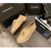Chanel Flat Loafers White / Black / Beige