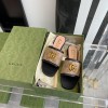 Gucci GG matelasse black canvas slide sandal