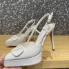 Valentino Garavani VLogo White Patent Slingback Heels 10cm