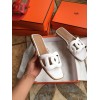 Hermes slippers white 01