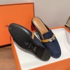 Hermes Oz denim loafers