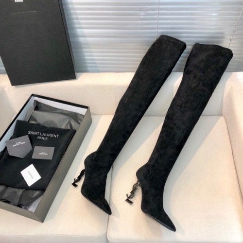 YSL black high boots