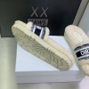 Dior Dway Wool Shearling Fur Black Slippers