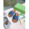 Gucci blue denim flatform slippers