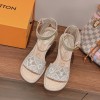 Louis Vuitton White Maia Wedge Sandals