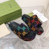Gucci flatform colorful black slippers