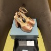 Prada beige satin platform heels