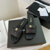 chanel slippers black
