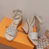 Louis Vuitton White Maia Wedge Sandals