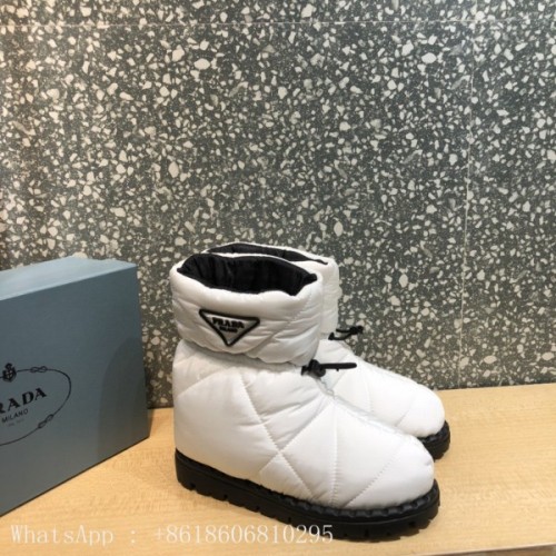 Prada padded nylon white boot