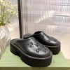 GUCCI Off-White Black Rubber GG Loafers