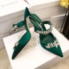 Manolo Blahnik Green Heeled Sandals