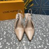 Louis Vuitton slingback beige heels