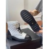 Chanel white CC boots