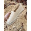 YSL white leather espadrilles flats