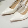Dior Slingback white patent leather heels