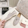 Lora Piana gray suede flats