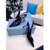 Prada black leather slingback heel 7.5cm
