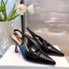 Dior pattern cut black heels