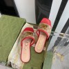 Gucci GG matelasse red canvas slide sandal