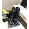 YSL black leather high boots