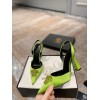 Versace La Medusa sling back green heels