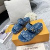 Louis Vuitton Flatforms denim blue/ black