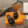 Louis Vuitton Black Flat Mules