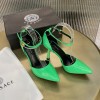 Versace green patent leather heels