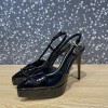 Valentino Garavani VLogo Black Patent Slingback Heels 10cm