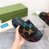Gucci flatform colorful black slippers