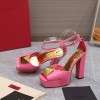 Valentino One Stud pink patent leather platform heels