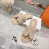 Hermes beige slippers