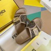 Fendi Feel Brown fabric slides