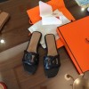 Hermes slippers black 01