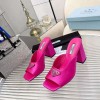 Prada Rose Pink High-Heeled Satin 8.5cm Slides