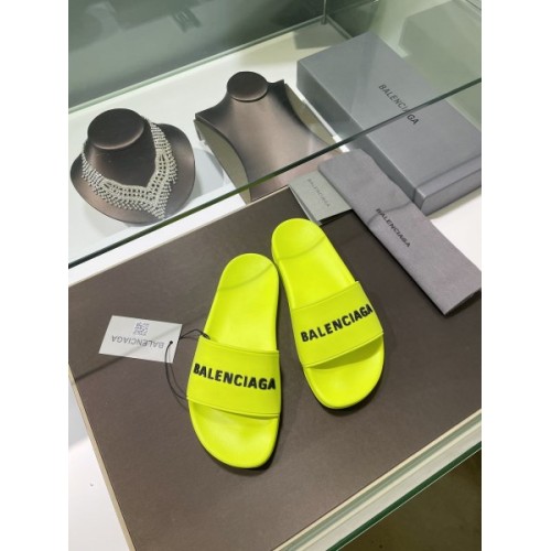 Balenciaga neon slippers