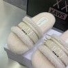 Dior Dway Wool Shearling Fur White Slippers