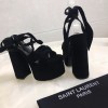 YSL Black Suede Paige Platform Heels