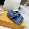 Louis Vuitton Flatforms denim blue/ black