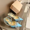 Mach blue velvet heel