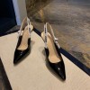 Dior Slingback black patent leather heels (2cm/ 6.5cm/ 9cm)